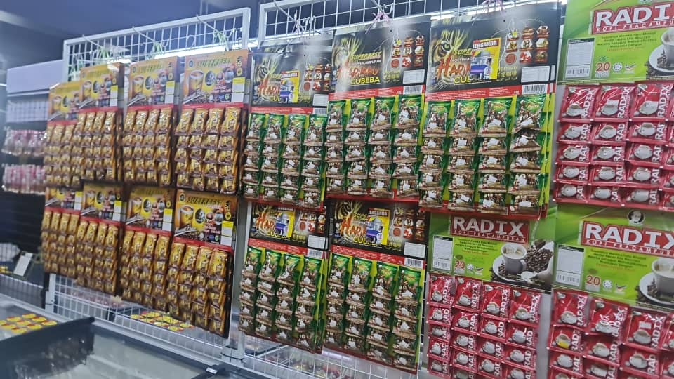 SBP products displayed on shelves